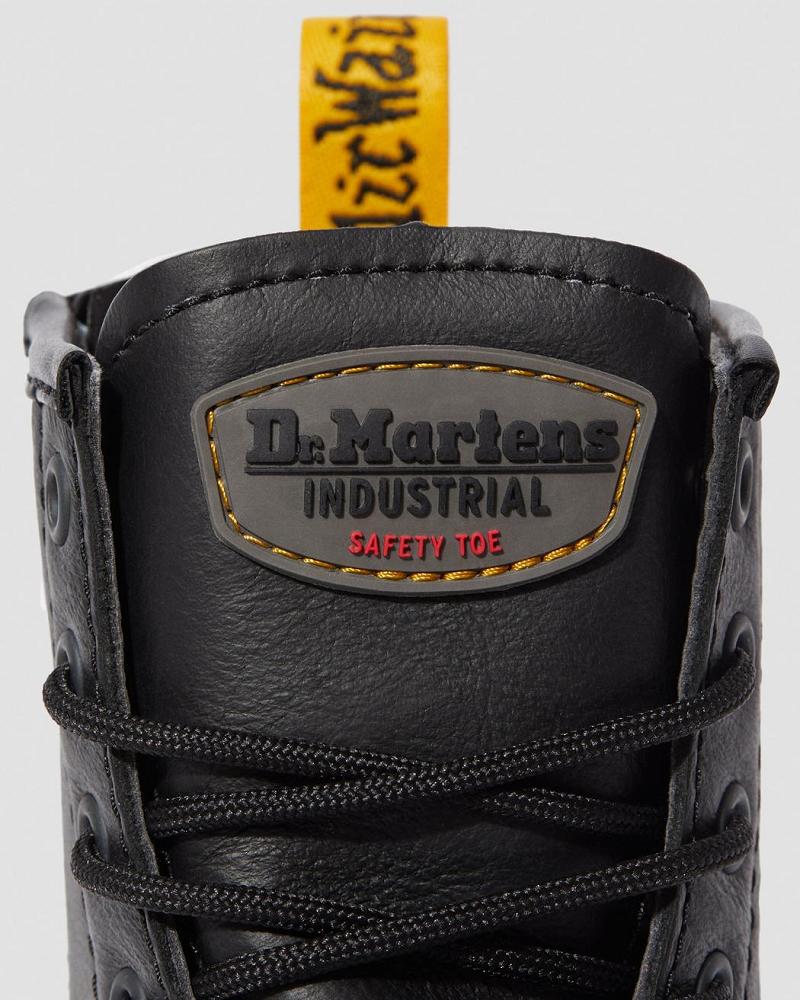 Black Men's Dr Martens Maple Zip Newark Women's Steel Toe Work Boots | CA 652AHK